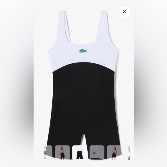 WOMEN'S LACOSTE X BANDIER ALL MOTION COLOBLOCK 6" BODYSUIT - SIZE L NWT - Picture 2 of 3